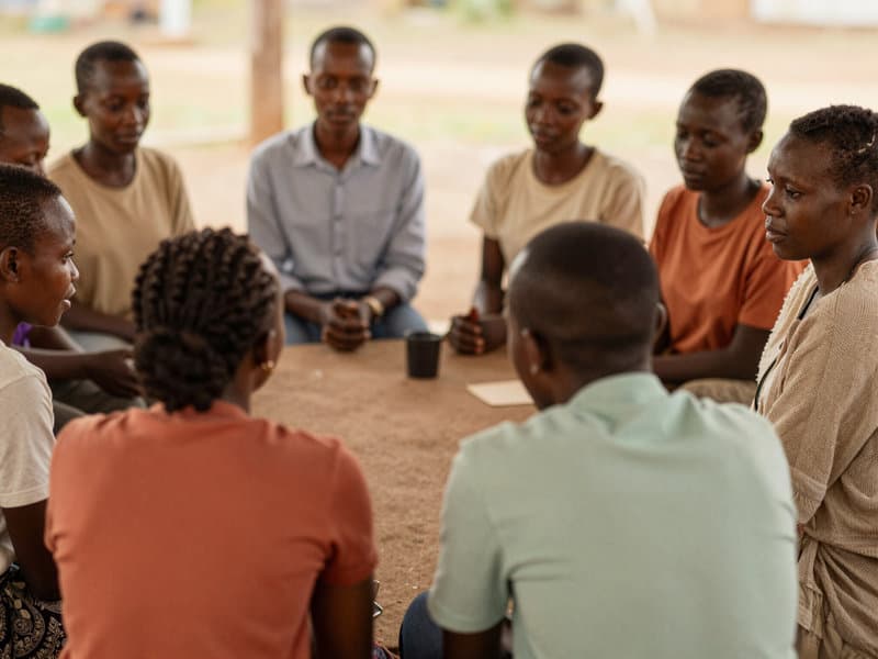 A group of young people in a mentorship session